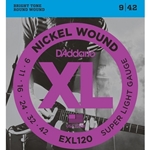 D'Addario Exl120 Nickel Wound Electric Guitar Strings, Super Light, 9-42